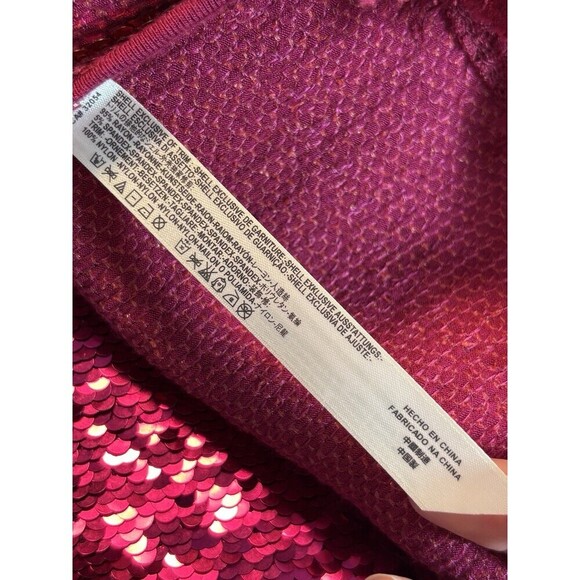 Intimately Free People Seeing Double Sequin Dress Medium Purple Fuchsia Gold - Picture 12 of 15